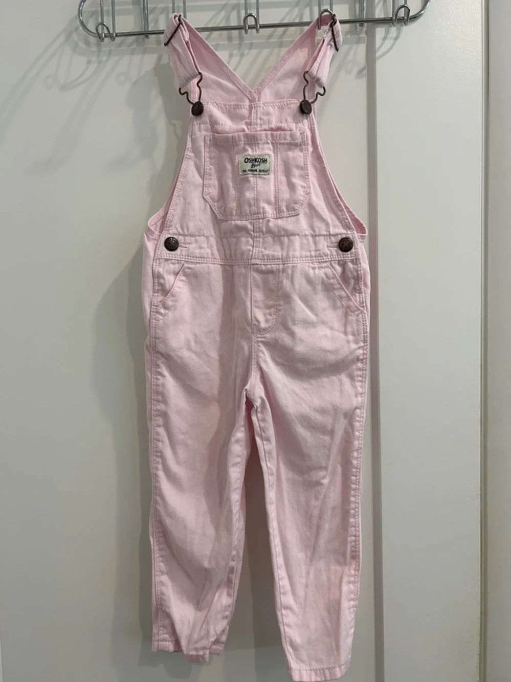 OshKosh B'gosh Toddler Pink Twill Overalls |Size 3T